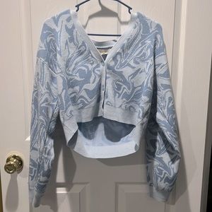 Blue marble cropped cardigan